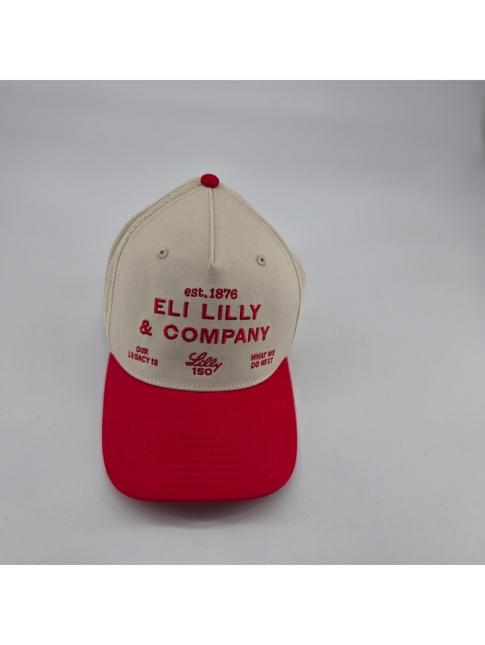 Eli Lilly & Company Legacy 150 150th Anniversary Trucker Hat Red Cream 1876